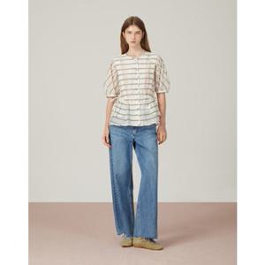 [듀엘] 모던 스트라이프 페플럼 블라우스(D253MSC009) D253MSC009