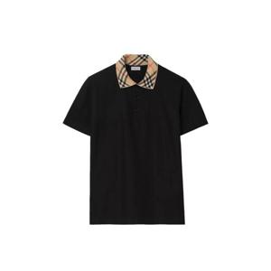 버버리 체크 칼라 코튼 폴로 셔츠 8126965
