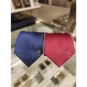 [듀퐁셔츠] 듀퐁 타이 TE6SM61KA025T 실크 네이비 레드 2종 와펜세트 혼주용 선물용 TE6SM61KA025