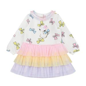 [티파니아동] 아이보리 리본나염 원피스 (Q61DCO180A) Q61DCO180