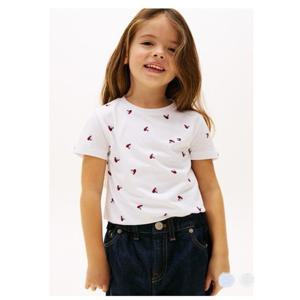 [타미힐피거칠드런] 타미힐피거칠드런 올 오버 하트 플래그 티셔츠 T42G1KKO680BT1 2T 6세 T42G1KKO680BT1