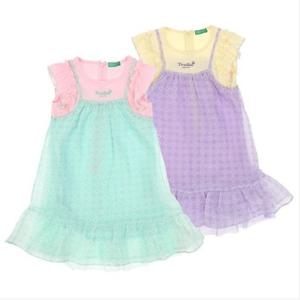 [베네통키즈]러블리 체크 엠보 원피스QAOP31531