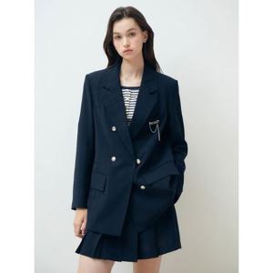 [제이제이 지고트]브로치 체크 자수 더블 재킷 GR4A0JKR31