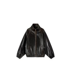 산드로 레더 봄버 재킷 SFPBL01367