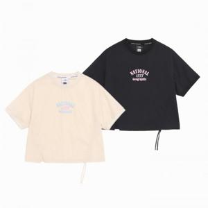 내셔널지오그래픽키즈  (K262GTS010) 우븐 크롭 반팔티
