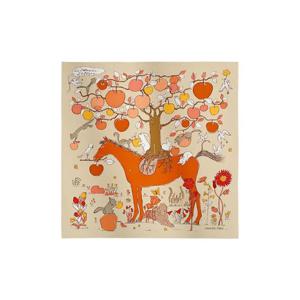 에르메스 르 포미에 셀리에 스카프 90 실크 트윌   베쥬 오랑쥬 퀴 블랑 H004307S03