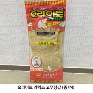 라텍스장갑 오라이트 라텍스 고무장갑(중 M) 2켤레