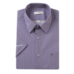 [듀퐁셔츠] (S.T듀퐁)25년 SS 신상 일반핏 써커 체크 반팔 셔츠 -SE5MM11HS115SPU(퍼플) SE5MM11HS115