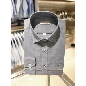 [듀퐁셔츠] 듀퐁 와이셔츠(SE5SM12LS708SNY)일반핏 긴소매 린넨 소재 밑단일자 네이비 셔츠 SE5SM12LS708