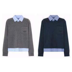 [케네스레이디] (E537) 셔츠 레이어드 맨투맨 (EWTSPJ0100) EWTSPJ0100