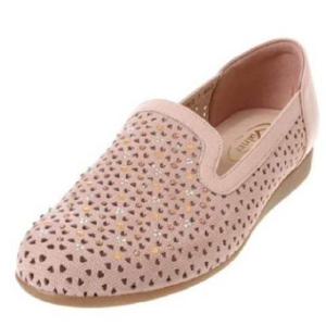 [바이네르] 3V69 여성화 컴포트 펀칭에 보석 단화 핑크펄 3CM 3V69