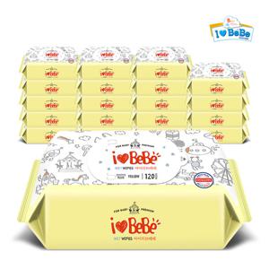 아이러브베베 옐로우 120매 20팩 리필형 아기물티슈