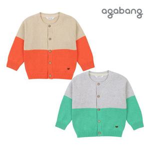 [아가방]주니블럭가디건(GREEN,ORANGE)_01P155002
