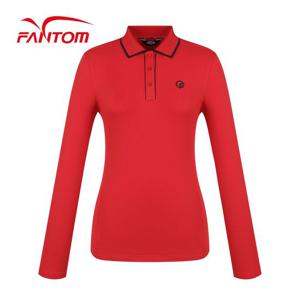 [팬텀] 여성 기모 배색 포인트 카라 긴팔 티셔츠