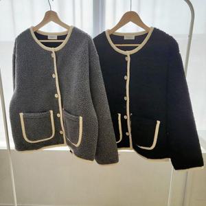 빅사이즈사랑해요 K780L312 뽀글이랍빠배색자켓 DL