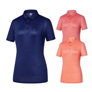 콜핑 여성 여름 하이쿨 메쉬 반팔 카라 티셔츠