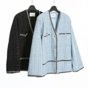 빅사이즈사랑해요 G555L403 모던트위드브이넥자켓 CM