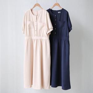 빅사이즈사랑해요 S012L404 로라셔링포켓반팔원피스 WB