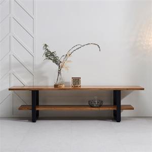 (착불)우아미가구 뷔크 참죽원목 오크 2단 거실장 2100