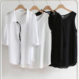 빅사이즈사랑해요 E279L405 7부쉬폰나시블라우스 IR