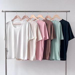 빅사이즈사랑해요 N057L406 스판린넨유넥반팔티 SS