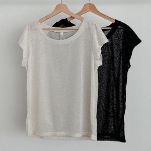 빅사이즈사랑해요 S291L406 써머라운드린넨니트티 GO