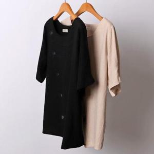 빅사이즈사랑해요 I853L406 린넨사선단추반팔티 NB