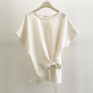 아이우먼 리아옆리본랩블라우스 SMS377M407 빅사이즈