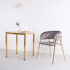 [아트박스 POOM]아트박스/가구느낌 골드벨벳퀼팅체어 인테리어 카페 식탁의자