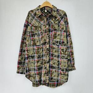 아이우먼 블리치카라체크긴팔셔츠 BNS782M409 빅사이즈