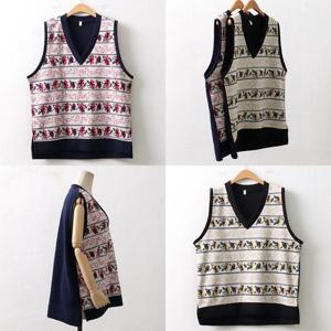 위쉬몰 MN 배색브이넥니트조끼(8990H410) 빅사이즈