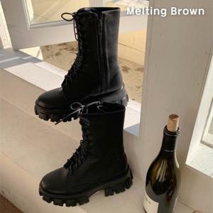 [멜팅브라운] 여성 캐주얼 레이스업 어글리 워커 부츠