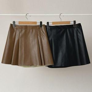 빅사이즈레더치마 T245L411 언더플리츠팬츠스커트 LT