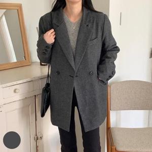 빅사이즈모직자켓 T368L412 헤링본싱글브레누빔자켓 DD