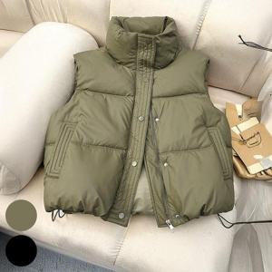 빅사이즈롱조끼 R326L412 스퀘어하이넥패딩베스트 DK