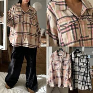 위쉬몰 LT 무드호프체크롱남방(T441H412) 빅사이즈