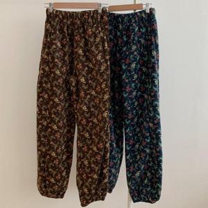 빅사이즈배기팬츠 T604L412 꽃무늬밴딩도톰팬츠 MO