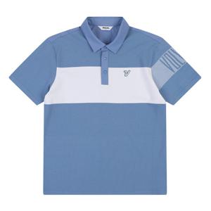 [볼빅어패럴] 남성 골프 에센셜 컬러블럭 하이브리드 반팔 니트 VMKTP491_DL