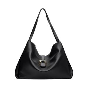 26 SS 페라가모 여성 블랙 XL 카프스킨 토트백 252270F049001