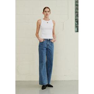 [플랙진]플랙진 여성 루즈핏 핀턱 스트레이트 데님 팬츠 M60 (PJTH5LGM605)