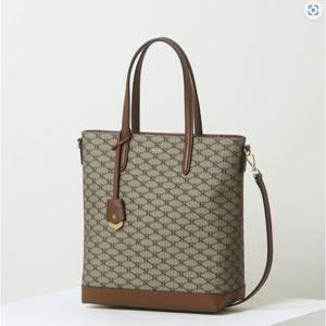 [헤지스ACC][헤리아토] 카키 시그니처 패턴 PVC 토트백 M HIBA3E731K2