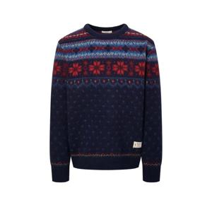 헤지스  25FW  남성 패턴 울 라운드 캐주얼 니트 HZSW5D488N2