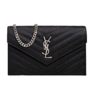 생로랑 은장 마틀라세 체인백 742920 BOW02 1000 블랙