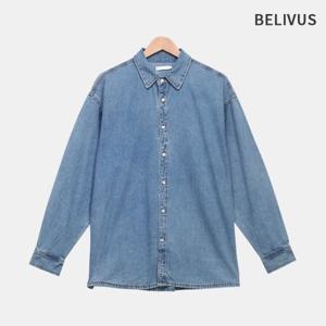 빌리버스 남자 데님 셔츠 가을 환절기 세미오버핏 남방 BSUQT002