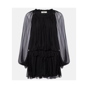 끌로에 러플 드레이프 실크 미니드레스 P01130718