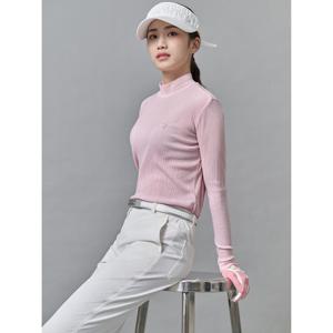 [빈폴골프][빈폴골프] 여성 넥변형 플리츠 긴팔 티셔츠 - 핑크(B