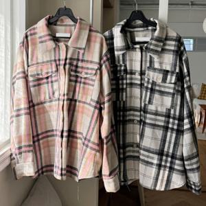 나야홍 / 빅사이즈셔츠 T441L512 쉐이크라인체크롱남방 LT