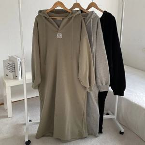 나야홍 / 빅사이즈원피스 Q279L512 패치기모후드롱원피스 RA