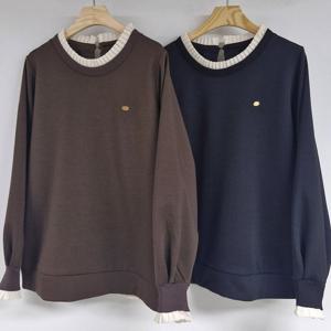 나야홍 / 빅사이즈티 V907L512 모던플리츠셔츠맨투맨 SM