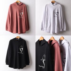 나야홍 / 위쉬몰 MN 우먼스케치후드티셔츠(H005H601) 빅사이즈